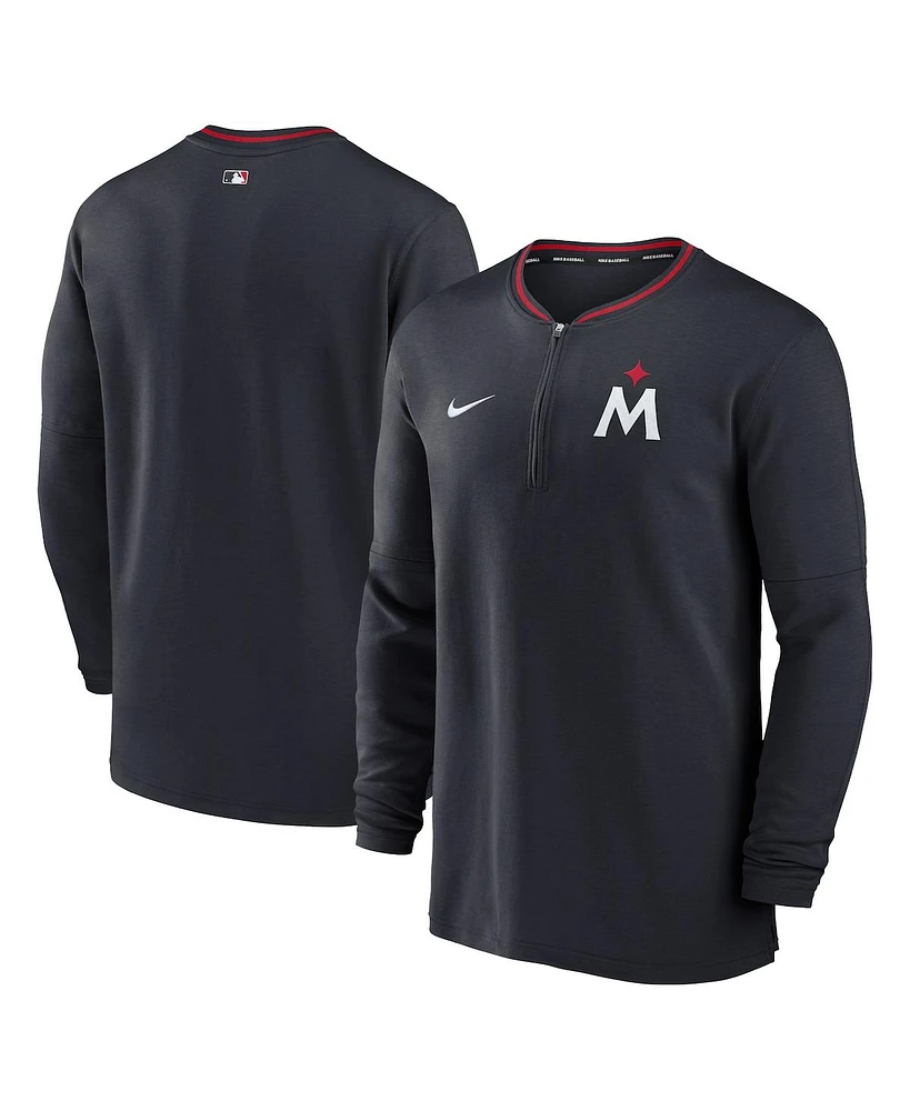Nike Men's Navy Minnesota Twins Authentic Collection Performance Half-Zip Top