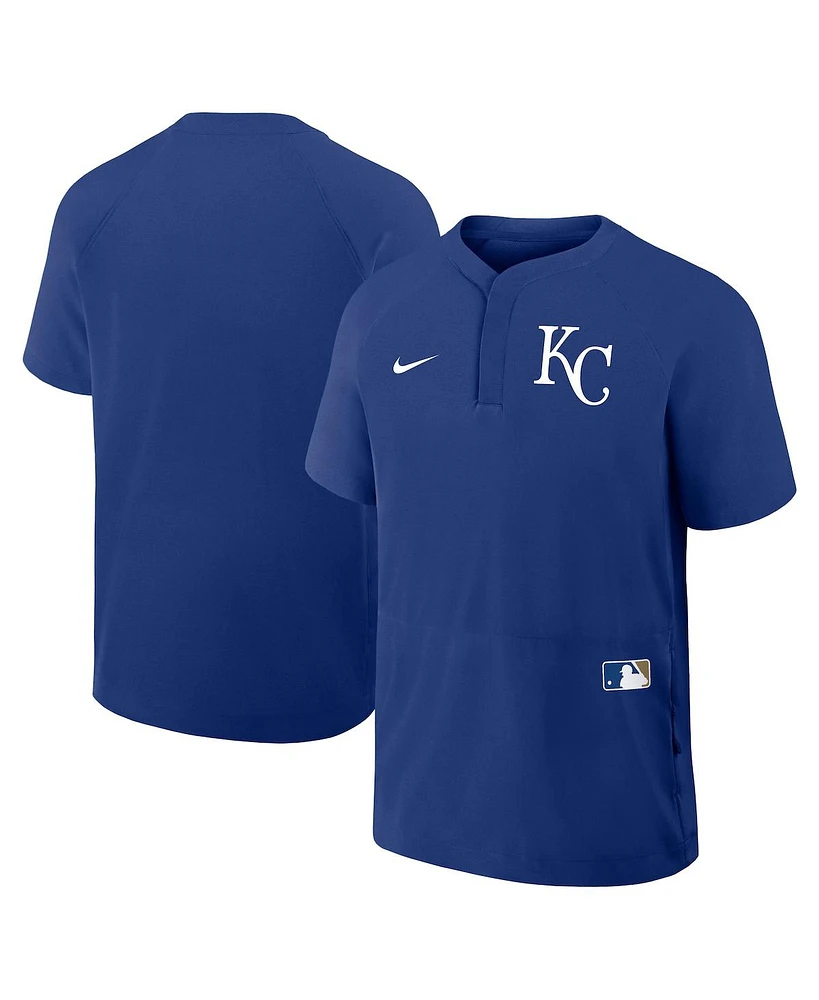Nike Men's Royal Kansas City Royals Authentic Collection Raglan Short Sleeve Windshirt