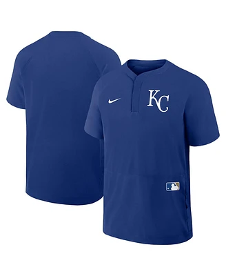 Nike Men's Royal Kansas City Royals Authentic Collection Raglan Short Sleeve Windshirt