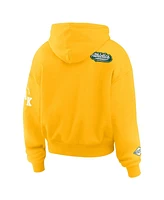 Wear by Erin Andrews Women's Gold Oakland Athletics Patch Quarter-Zip Hoodie