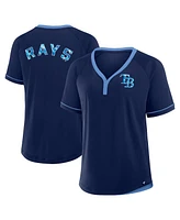 Fanatics Women's Navy Tampa Bay Rays League Diva Star Raglan V-Neck T-Shirt
