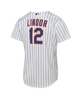 Nike Big Boys and Girls Francisco Lindor White New York Mets Home Replica Player Jersey