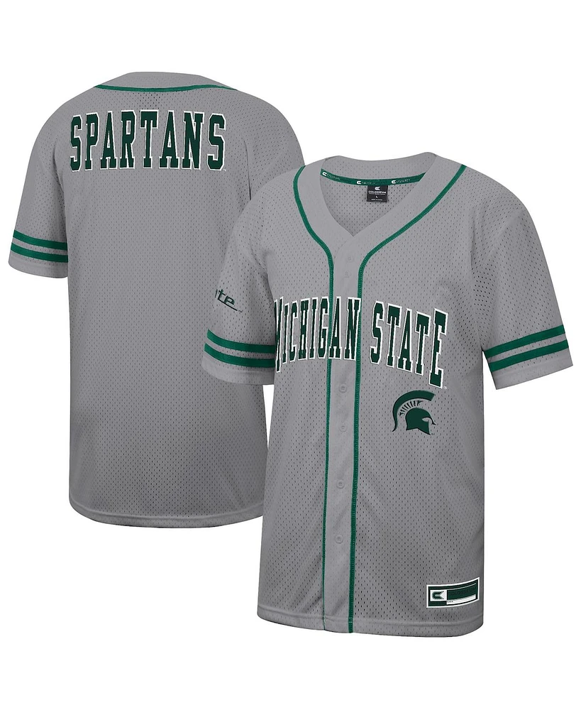 Colosseum Men's Gray Michigan State Spartans Free Spirited Baseball Jersey