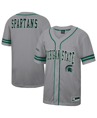 Colosseum Men's Gray Michigan State Spartans Free Spirited Baseball Jersey