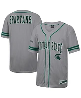 Colosseum Men's Gray Michigan State Spartans Free Spirited Baseball Jersey