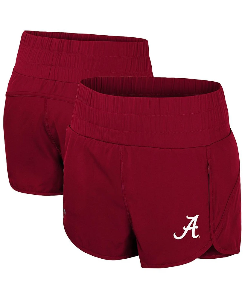 Colosseum Women's Crimson Alabama Tide Stop By Smocked High Waist Shorts