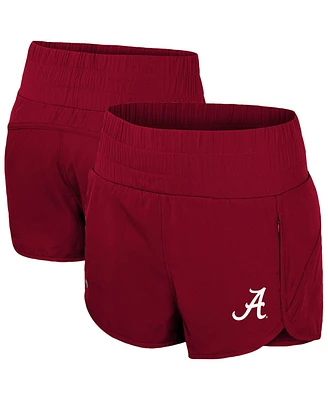 Colosseum Women's Crimson Alabama Tide Stop By Smocked High Waist Shorts