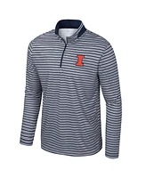 Colosseum Men's Navy Illinois Fighting Illini Striped Quarter-Zip Top