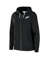 Wear by Erin Andrews Women's Black Philadelphia Eagles Angled Full-Zip Hoodie