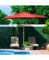 10FT Patio Umbrella, Outdoor Table Umbrella with Push Button Tilt and Crank, Uv Protection Waterproof Market Sun 8 Sturdy Ribs for Garde