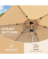 7.5FT Patio Umbrella, Outdoor Table Umbrella with Push Button Tilt and Crank, Uv Protection Waterproof Market Sun 8 Sturdy Ribs for Gard