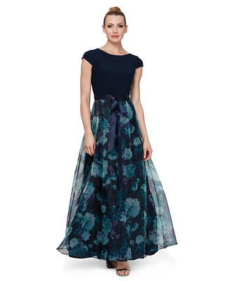 Sl Fashions Floral-Organza Gown