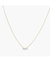 Sterling Silver 18k Gold Plated Emmeline Three Charms Necklace