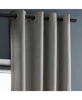 Half Price Drapes Clay Grommet Textured Faux Linen Room Darkening Curtain