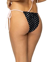 Edikted Women's Leigh Polka Dot String Bikini Bottom