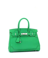 Pre-Owned Hermes Birkin 30 Handbag Green Togo and Swift with Palladium Hardware