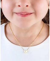 Tiny Blessings Girls Children's 14k gold Mini Sliding Heart & Engraved Initial 12-14" Necklace