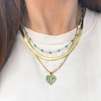 The Lovery Geometric Enamel Heart Charm 14K Gold