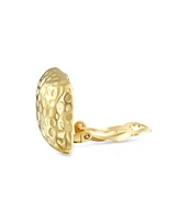 Bling Jewelry Geometric Casual Fashion Speckle Hammered Square Clip On Earrings Silver Gold Plated For Non Pierced Ears
