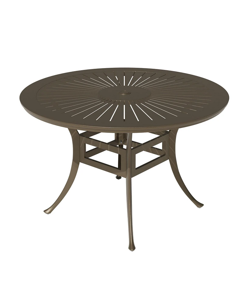 48" Patio Dining Table Bistro Table with 2" Umbrella Hole