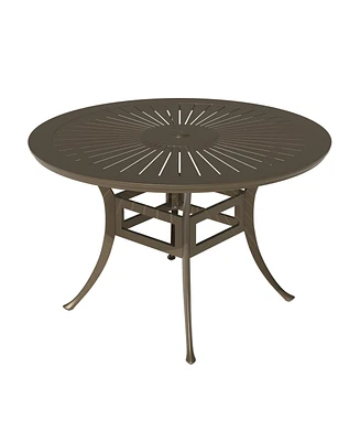 48" Patio Dining Table Bistro Table with 2" Umbrella Hole