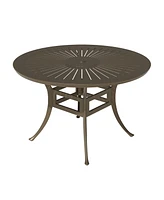 48" Patio Dining Table Bistro Table with 2" Umbrella Hole