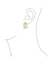 Bling Jewelry Geometric Shrimp Half Hoop Clip-On Earrings for Non-Pierced Ears Gold Silver