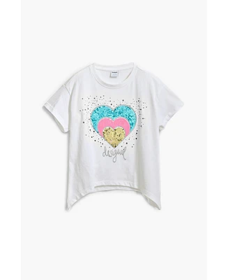 Desigual Girls Girls's Heart T-shirt with rhinestones