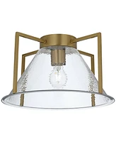 Possini Euro Ellsmere 15"W Warm Brass Ceiling Light with Hammer Glass - Possini Euro Design