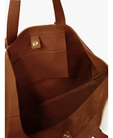 Able Large Foldable East/West Tote Bag, Pebbled Nut