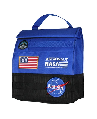 Nasa Astronaut Meatball Logo Insulated Roll Top Lunch Box Bag Tote With Embroidered Patches Details