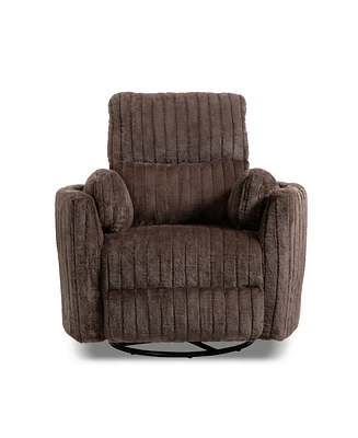 Furniture of America 41" Jorvien Modern Chenille Power Swivel Glider Recliner with Pillows