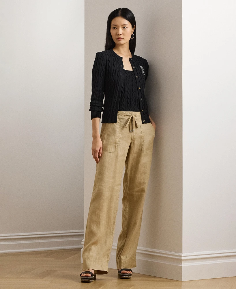 Lauren Ralph Wide-Leg 100% Linen Pants, Regular & Petite