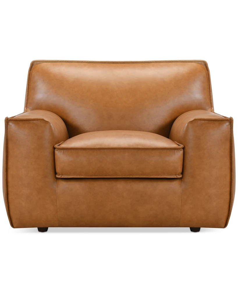 Glympton 44" Leather Arm Chair, Exclusively at Macy's
