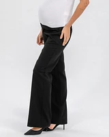 Pietro Brunelli Maternity Linen Mix Textured Elastic Waist Flared Robert Trousers