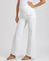 Pietro Brunelli Maternity Stonewashed High-Waist Wide-Leg Jeans