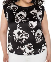 Liverpool Los Angeles Plus Sleeveless Mixed-Media Top