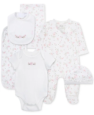 Little Me Baby Girls Cotton Vintage Rose Gift Box, 6 Piece Set