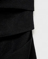 Mango Women's Asymmetrical Linen Dress