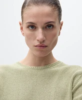Mango Women's Short-Sleeved Knitted Cotton Sweater