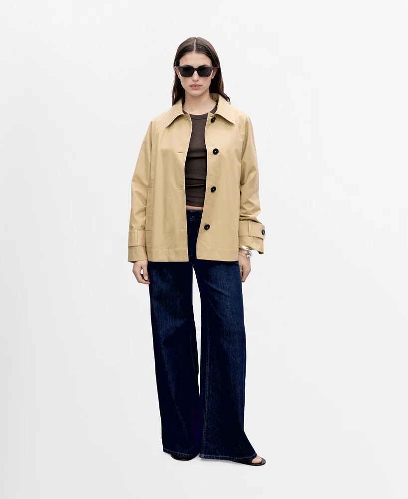 Mango Women's Buttoned Cotton Parka Coat