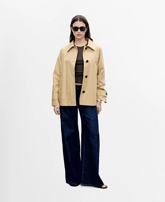 Mango Women's Buttoned Cotton Parka Coat