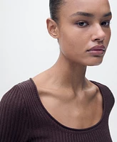 Mango Women's Linen-Blend Knitted Sweater
