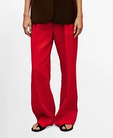 Mango Women's Straight Linen Suit Pants