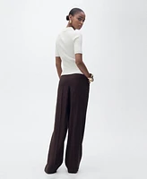 Mango Women's Ribbed Polo-Neck Sweater