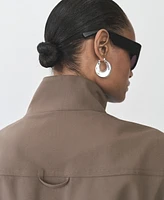 Mango Women's Pocketed Oversized Gilet Coat