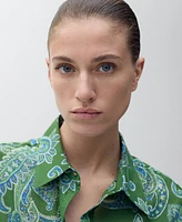 Mango Women's Paisley Cotton Shirt