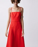 Mango Women's Bow Linen-Blend Dress