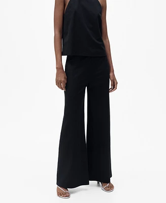 Mango Women's Cropped Palazzo Trousers Pants