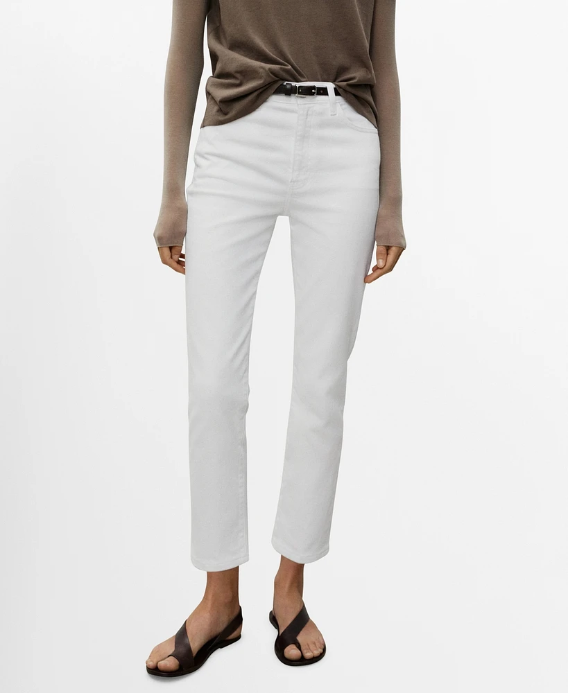 Mango Women's Claudia Slim-Fit Cropped Jeans